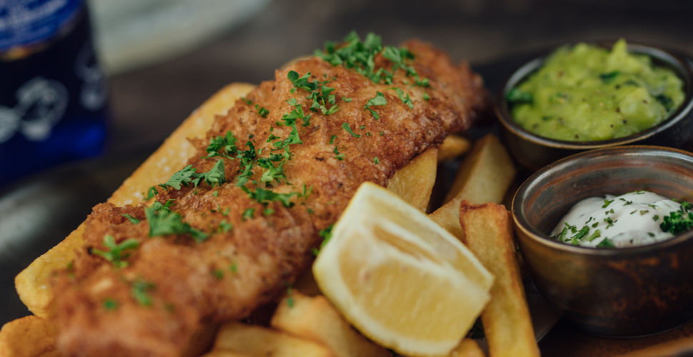 A close up of fish and chips A close up of fish and chips